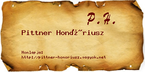 Pittner Honóriusz névjegykártya